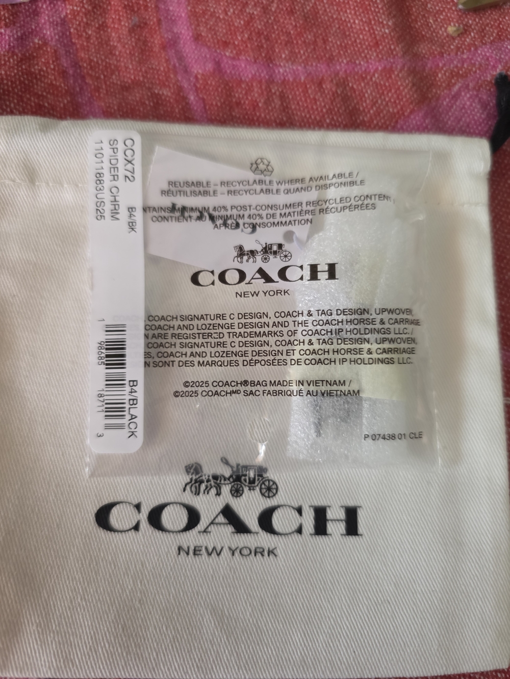Coach Black Spider Charm with Gold Hardware - Picture 2 of 2